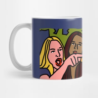 Halloween Horror Woman Yelling at Cat Memes with Pumpkin Head Bernie Sanders Mug